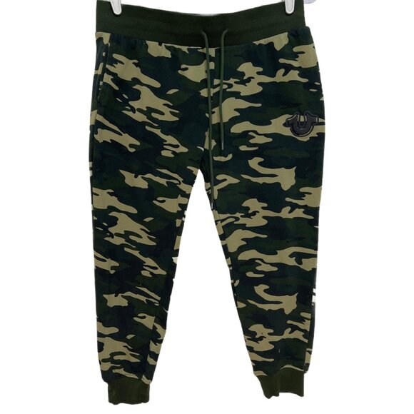 1100 True Religion Camo Capri Jogger Sweats Womens - Picture 1 of 3